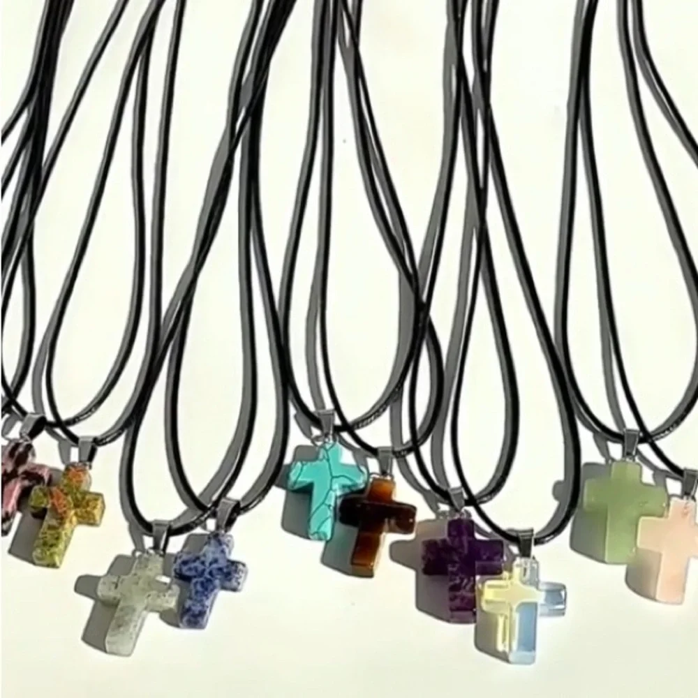 Clear Cross Pendant Necklace